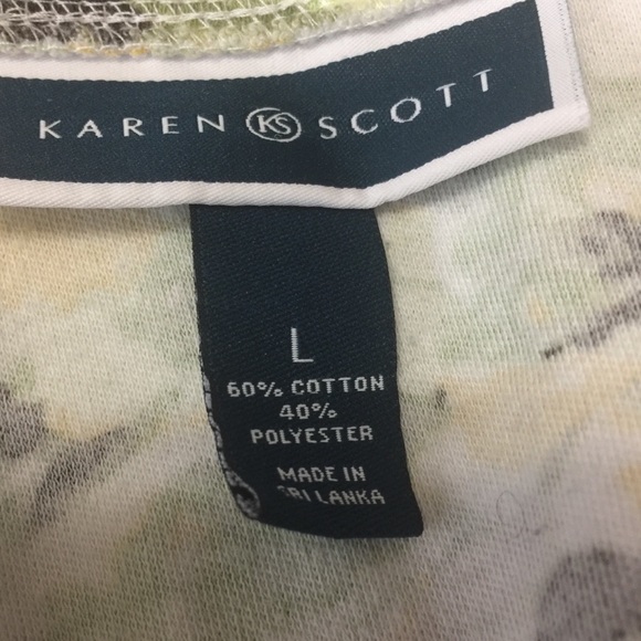 Karen Scott Floral Short Sleeve T-shirt Size L - Picture 6 of 7